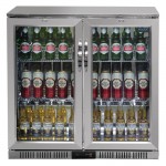 Polar Back Bar Cooler with Hinged Doors in Silver 208Ltr